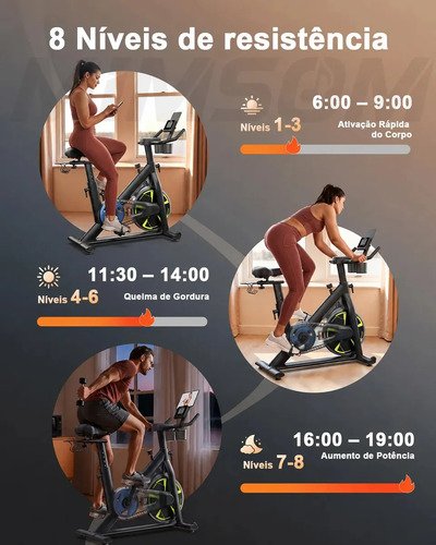 Bicicleta Ergométrica Spinning Mimsom DNP6S, Volante de 15 Kg e Bluetooth para Até 150 Kg