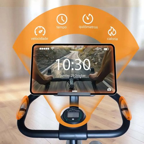 Bicicleta Ergométrica Spinning Rmira Conexão Bluetooth 12kg 150kg