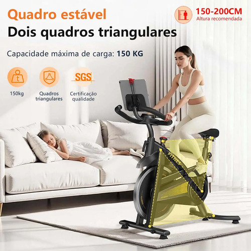 Bicicleta Ergométrica Spinning Rmira Conexão Bluetooth 12kg 150kg