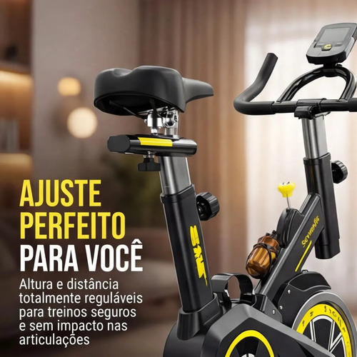 Bicicleta Ergométrica Spinning Sevenfit com Volante de 6kg e Porta Garrafa