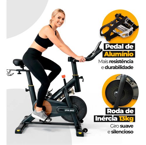 Bicicleta Ergométrica Spinning Winnek SYNC Magnética, com Roda de Inércia 13kg e Bluetooth para App Fitshow
