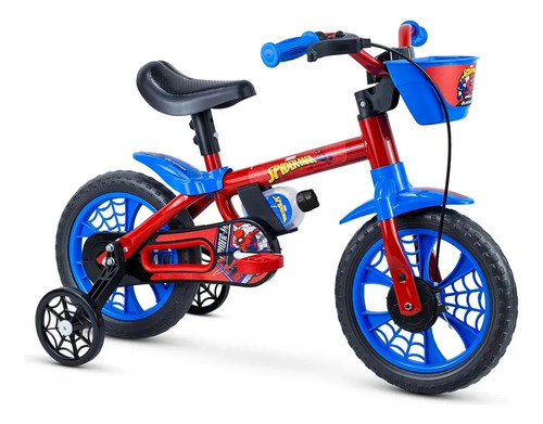 Bicicleta infantil aro 12 homem aranha nathor spider man cor
