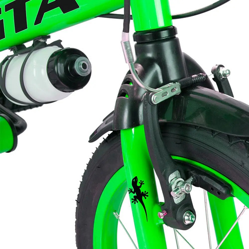 Bicicleta Infantil Aro 16 Bike Com Rodinha Freio Verde Gta