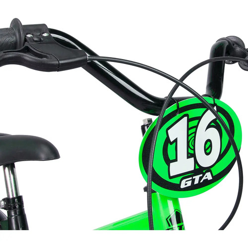 Bicicleta Infantil Aro 16 Bike Com Rodinha Freio Verde Gta
