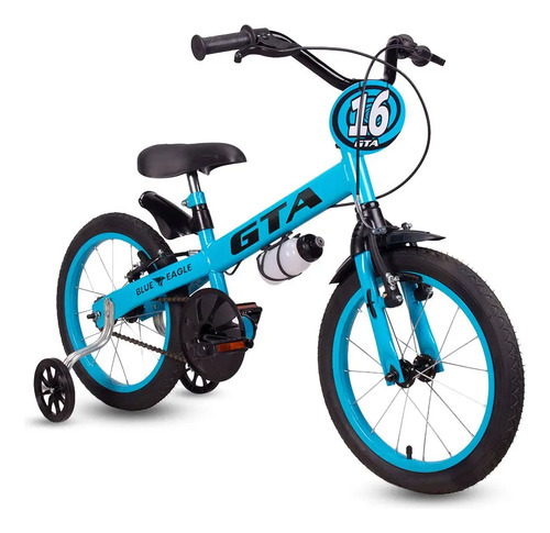 Bicicleta Infantil Aro 16 Bike Com Rodinha Lateral Freio Gta Cor Azul