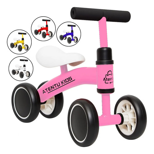 Bicicleta infantil de equilibrio sem pedal andador 4 rodas c
