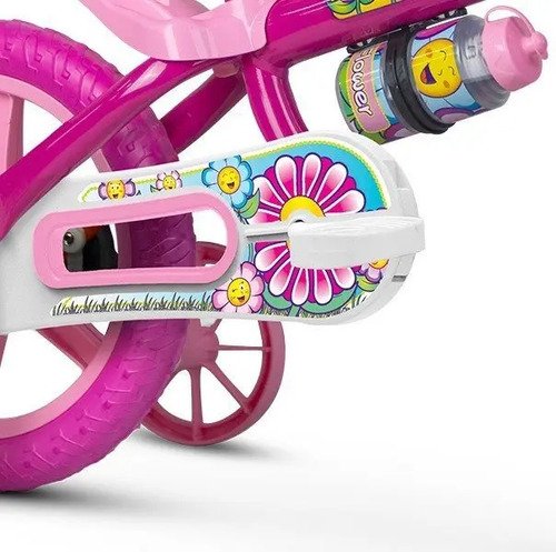 Bicicleta Infantil Nathor Aro 12 Rosa Flower para Crianças