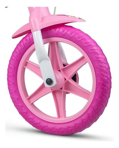 Bicicleta Infantil Nathor Aro 12 Rosa Flower para Crianças