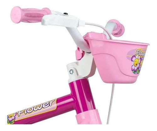 Bicicleta Infantil Nathor Aro 12 Rosa Flower para Crianças