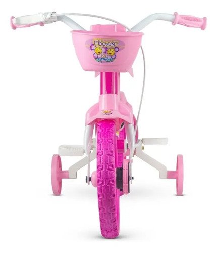 Bicicleta Infantil Nathor Aro 12 Rosa Flower para Crianças