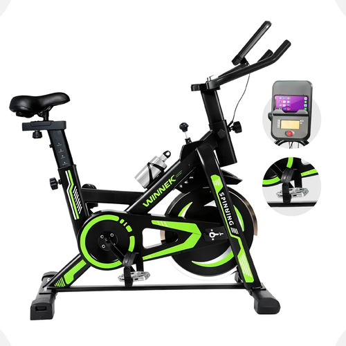 Bicicleta spinning com roda de inercia de 13kg winnek fitnes
