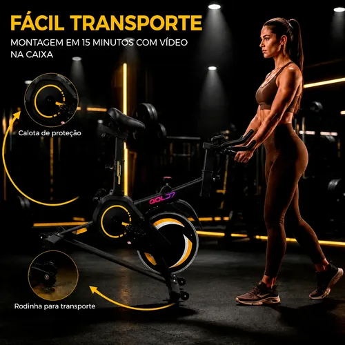 Bicicleta Spinning Ergométrica Com Roda De Inércia De 8kg