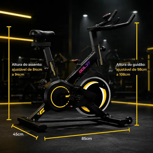 Bicicleta Spinning Ergométrica Com Roda De Inércia De 8kg