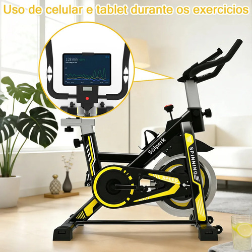 Bicicleta Spinning Romantic Crown Preto Roda Inércia 10kg