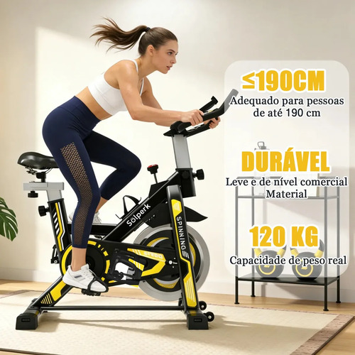 Bicicleta Spinning Romantic Crown Preto Roda Inércia 10kg