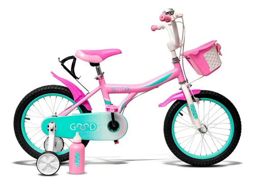 Bicicleta urbana infantil good mood tiffany r16 rosa aco car