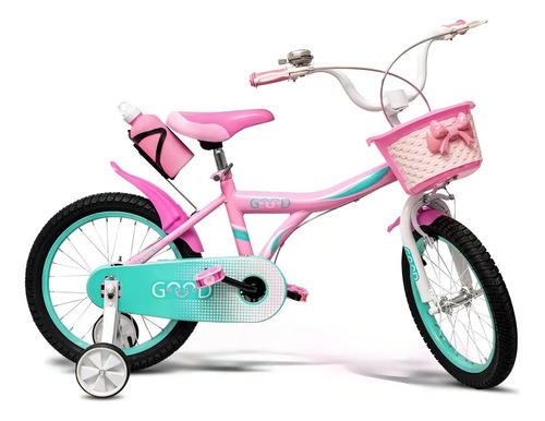 Bicicleta Urbana Infantil Good Mood Tiffany R16 Rosa Aço Carbono