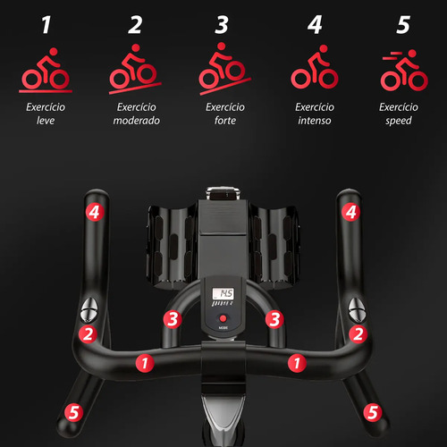 Bike Spinning Ergométrica Bicicleta Profissional C/regulagem Cor Preto/vermelho