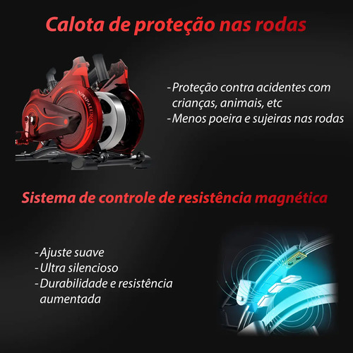 Bike Spinning Ergométrica Bicicleta Profissional C/regulagem Cor Preto/vermelho