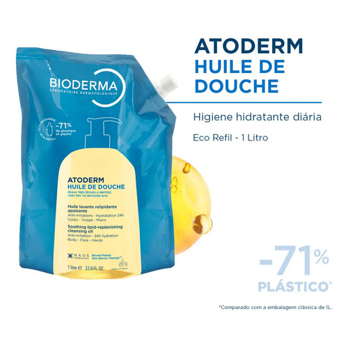Bioderma Atoderm Óleo De Banho Higiene Hidratante Diária 1L REFIL