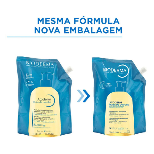 Bioderma Atoderm Óleo De Banho Higiene Hidratante Diária 1L REFIL