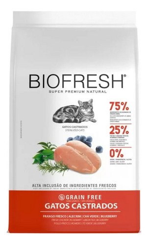 Biofresh super premium natural racao para gatos castrados sa
