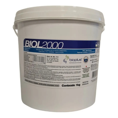 Biol 2000 bacteria limpa fossa caixa de gordura 1kg 1