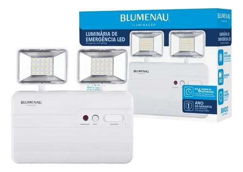 Bloco luminaria de emergencia led blumenau iluminacao 2 faro