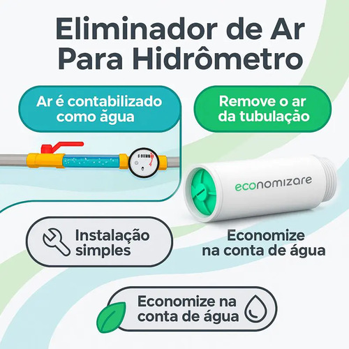 Bloqueador De Ar Redutor Conta Água Economizare Válvula