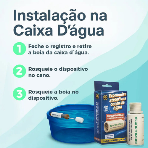 Bloqueador De Ar Redutor Conta Água Economizare Válvula