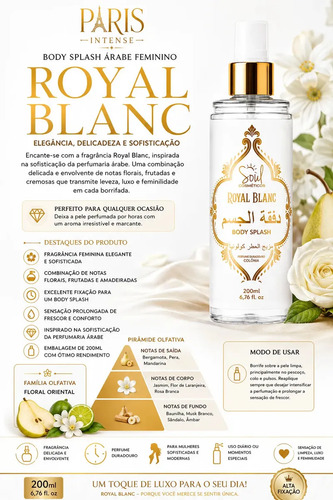 Body Splash Arabe C/4un 200ml Perfume Feminino de Luxo Alta Concentração