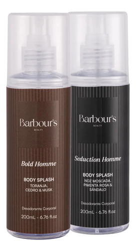Body splash bold e seduction homme barbours 200ml