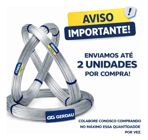 Bola Arame Ovalado Gerdau 16x14 700kgf 1000m Original