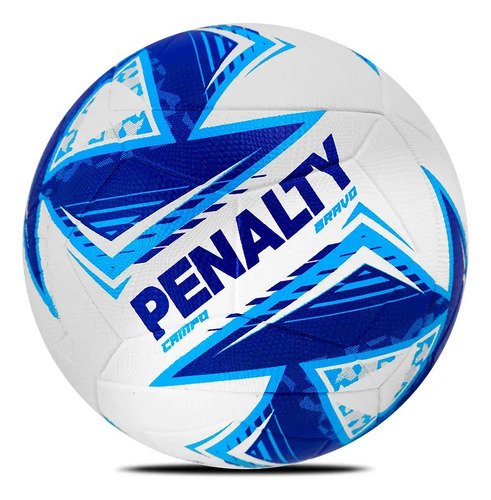 Bola de futebol de campo penalty bravo xxiv branco e azul ul