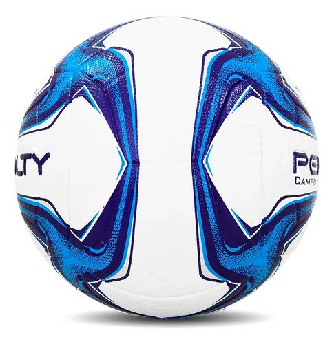 Bola de Futebol De Campo Penalty Bravo Xxiv Branco e Azul Ultra Fusion Alta Durabilidade