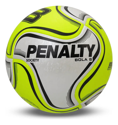 Bola de futebol society 8 x amarelo branco e preto penalty