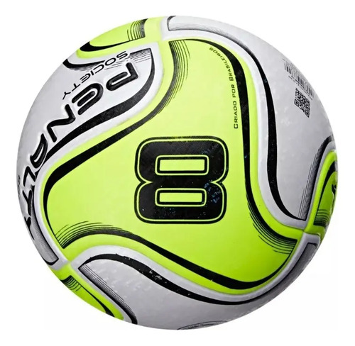 Bola de Futebol Society 8 X Amarelo, Branco E Preto Penalty