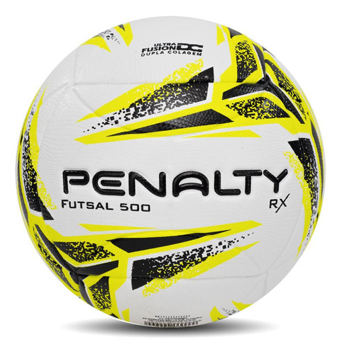 Bola de futsal rx 500 xxiii cor branco amarelo e preto penal