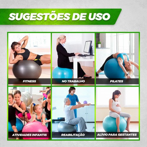 Bola Pilates Yoga Fisioterapia Suiça Ginástica 55cm 200kg