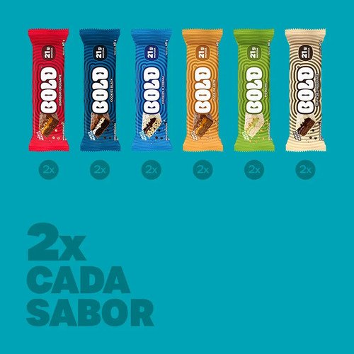 Bold Barra De Proteína 60g Caixa Mista 12 Un 21g de Proteína Sabores Variados