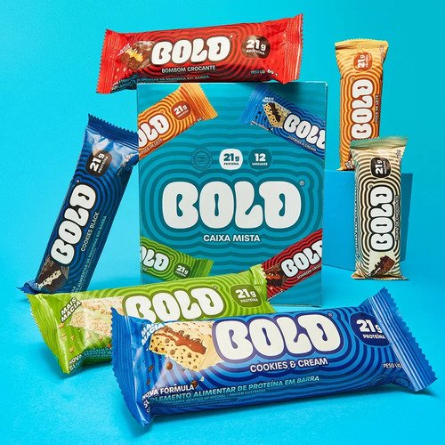 Bold Barra De Proteína 60g Caixa Mista 12 Un 21g de Proteína Sabores Variados