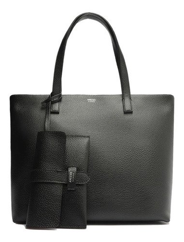 Bolsa arezzo shopping tamanho grande lisa com carteira cor p