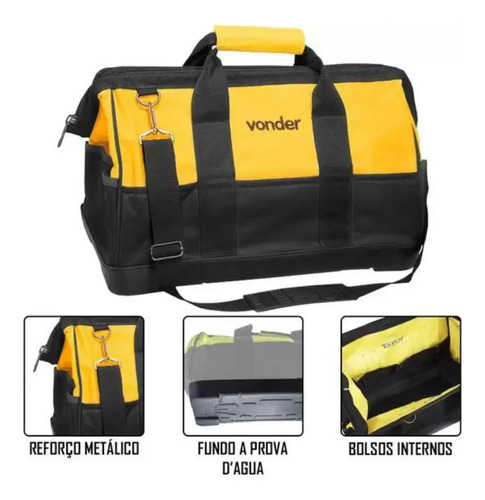 Bolsa Lona Para Ferramentas Fundo Emborrachado Bl-017 Vonder