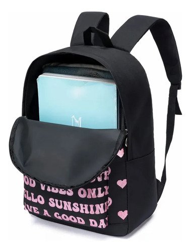 Bolsa Love Feminina Mochila Escolar Spector Reforçada Rosa Corações
