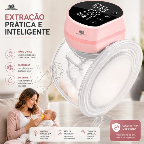 Bomba de tirar leite materno portatil eletrica 24mm sem bpa