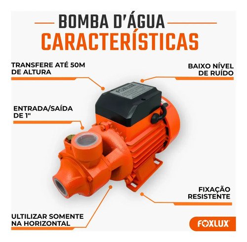 Bomba Periférica Foxlux Água 1cv 750w Bivolt Automático