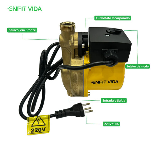 Bomba Pressurizadora 120w 11m 1728 L/h Corpo De Bomba Cobre