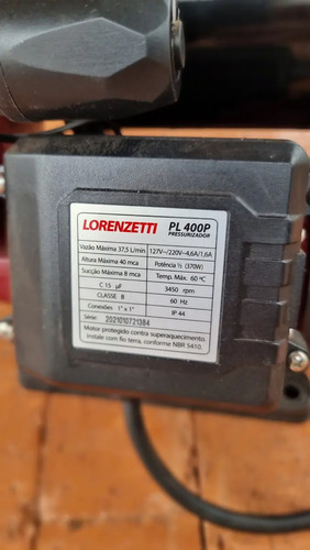 Bomba Pressurizadora Lorenzetti PL 400P 370W 40MCA Água
