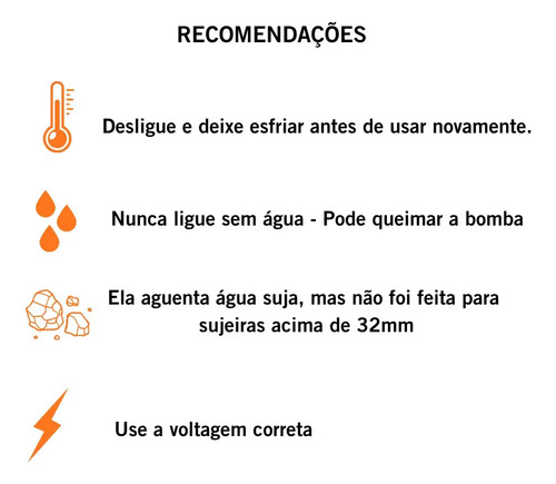 Bomba Submersível Foxlux 1CV 750W 220V Água Limpa e Suja 13000L/h