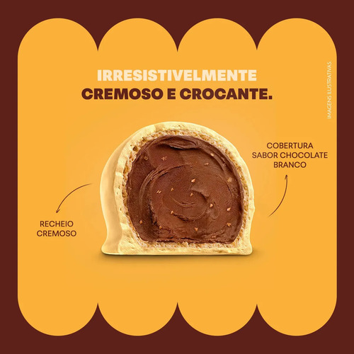 Bombom Wafer Recheado Ouro Branco Sabor Chocolate Branco 1Kg